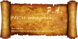 Péli Antonietta névjegykártya
